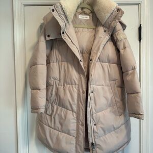 Calvin Klein Women's Beige Puffer Coat
